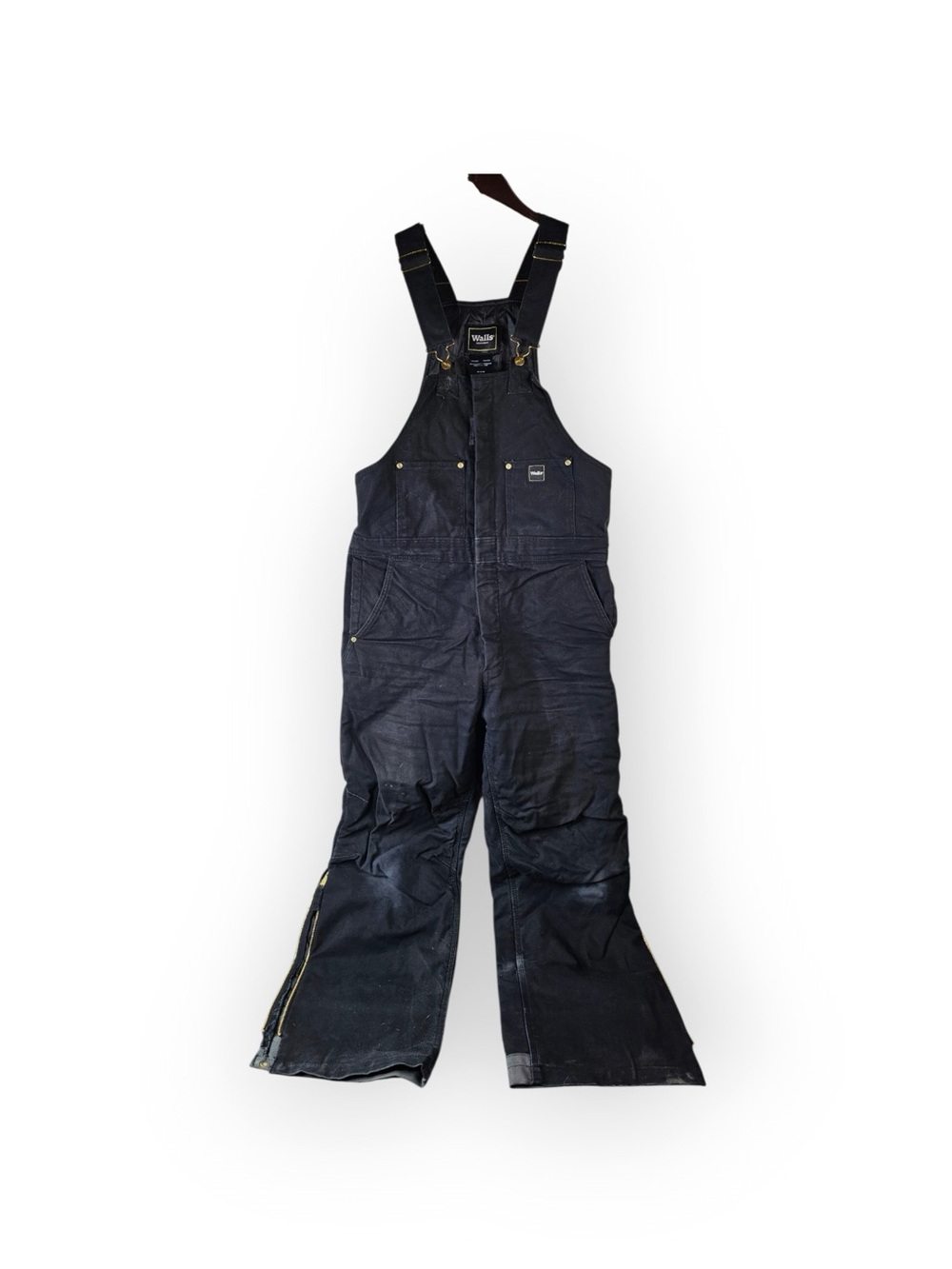 Walls Workwear Mens Black Insulated Duck Canvas Bib Overalls Size Medium